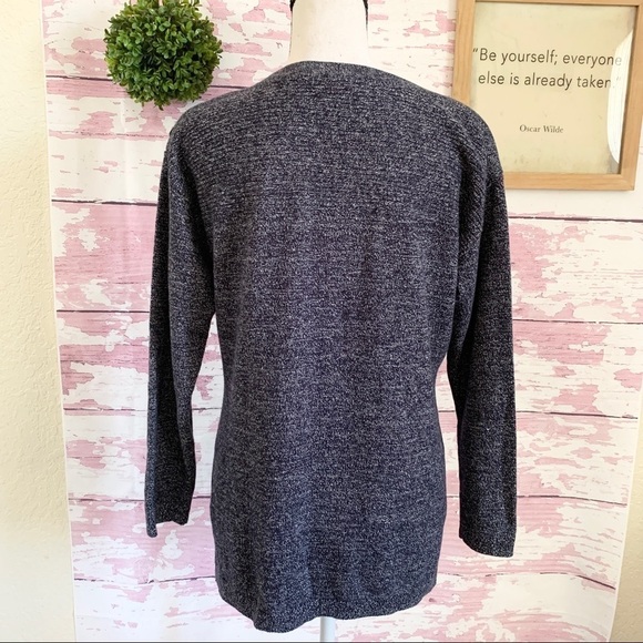 TALBOTS Women’s Blue Boat Neck Button Shoulder Sweater Size Petite Medium PM MP - Picture 2 of 7